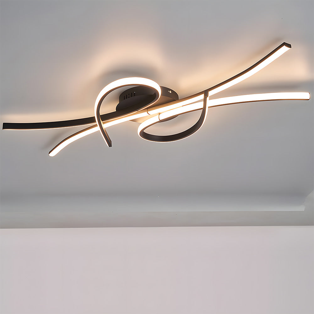 Sonata | Sleek Wavy Musical Note Inspired Abstract Ceiling Light