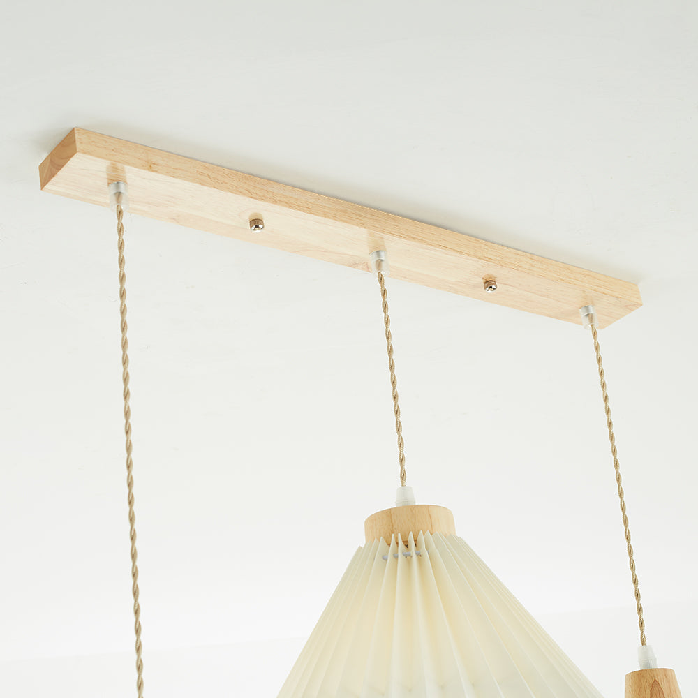 Luvithos | Architectural Cluster Plissé Pleated Timber Pendant Light