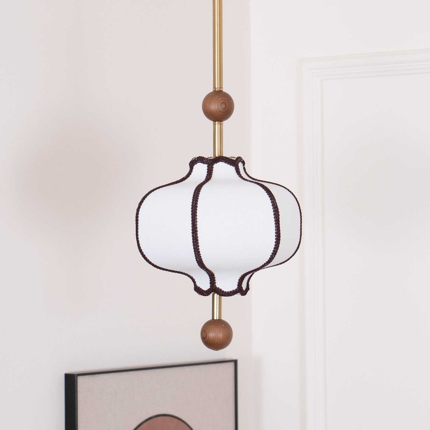 Kendrovy | Ribbed Fabric Lantern Silhouette Ceiling Pendant Light