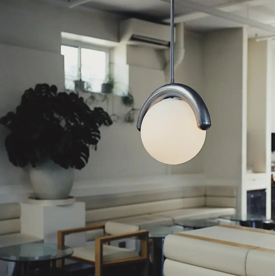 Cora | Art Nouveau Curved Tube Glass Globe Pendant Light Chandelier