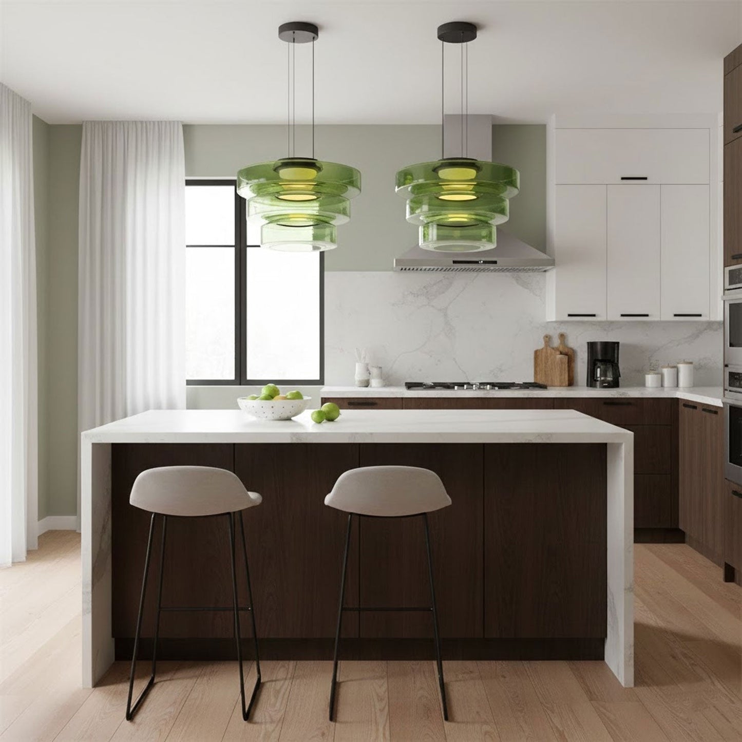 Kyntalor | Tiered Circular Artistic Glass Pendant Light