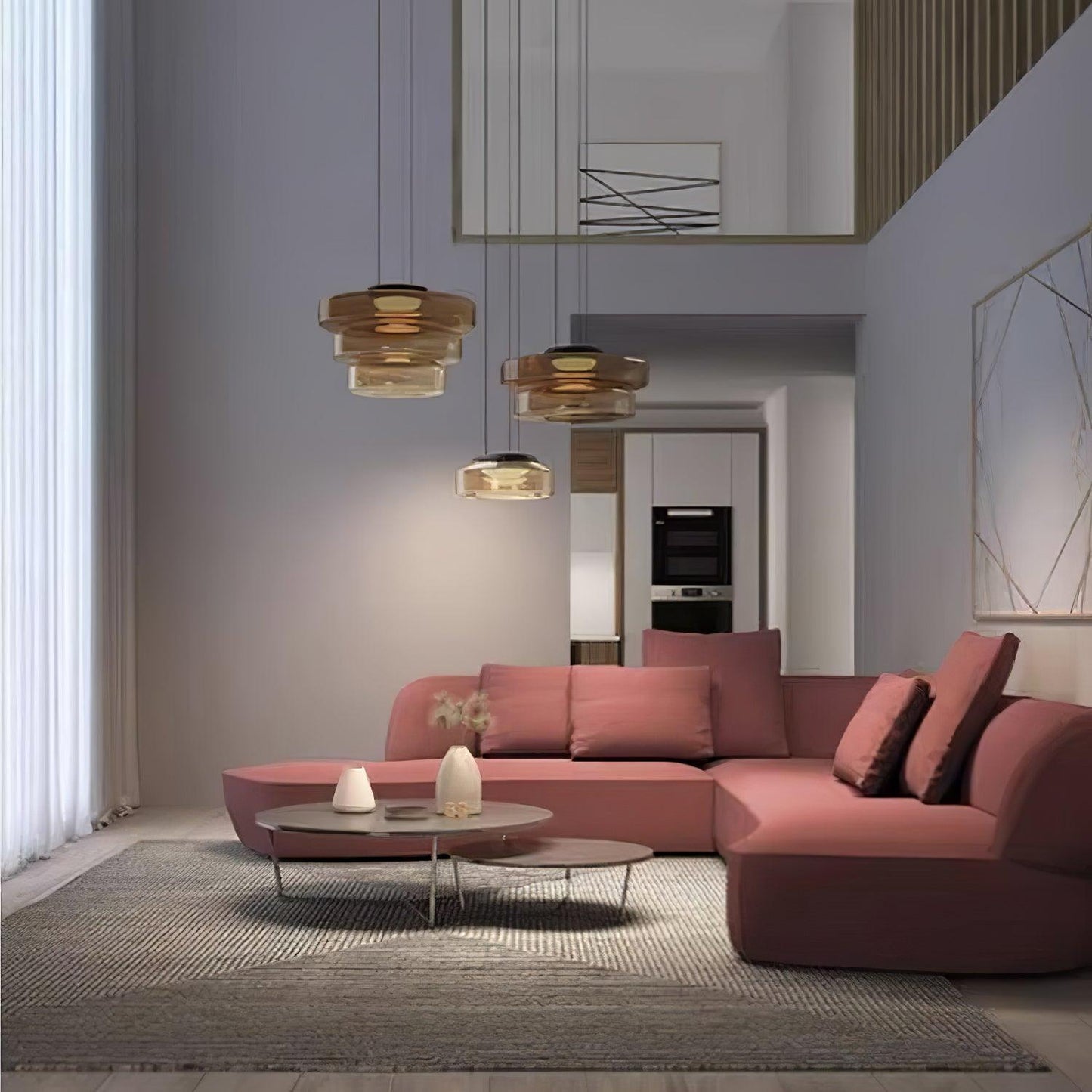 Kyntalor | Tiered Circular Artistic Glass Pendant Light