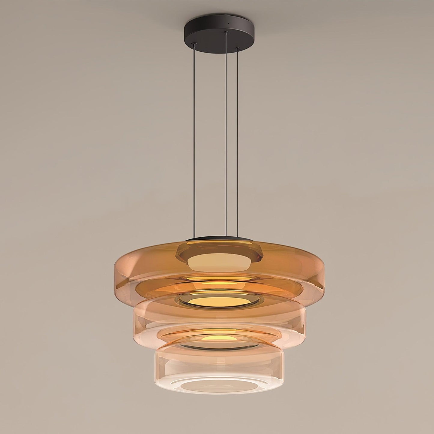 Kyntalor | Tiered Circular Artistic Glass Pendant Light