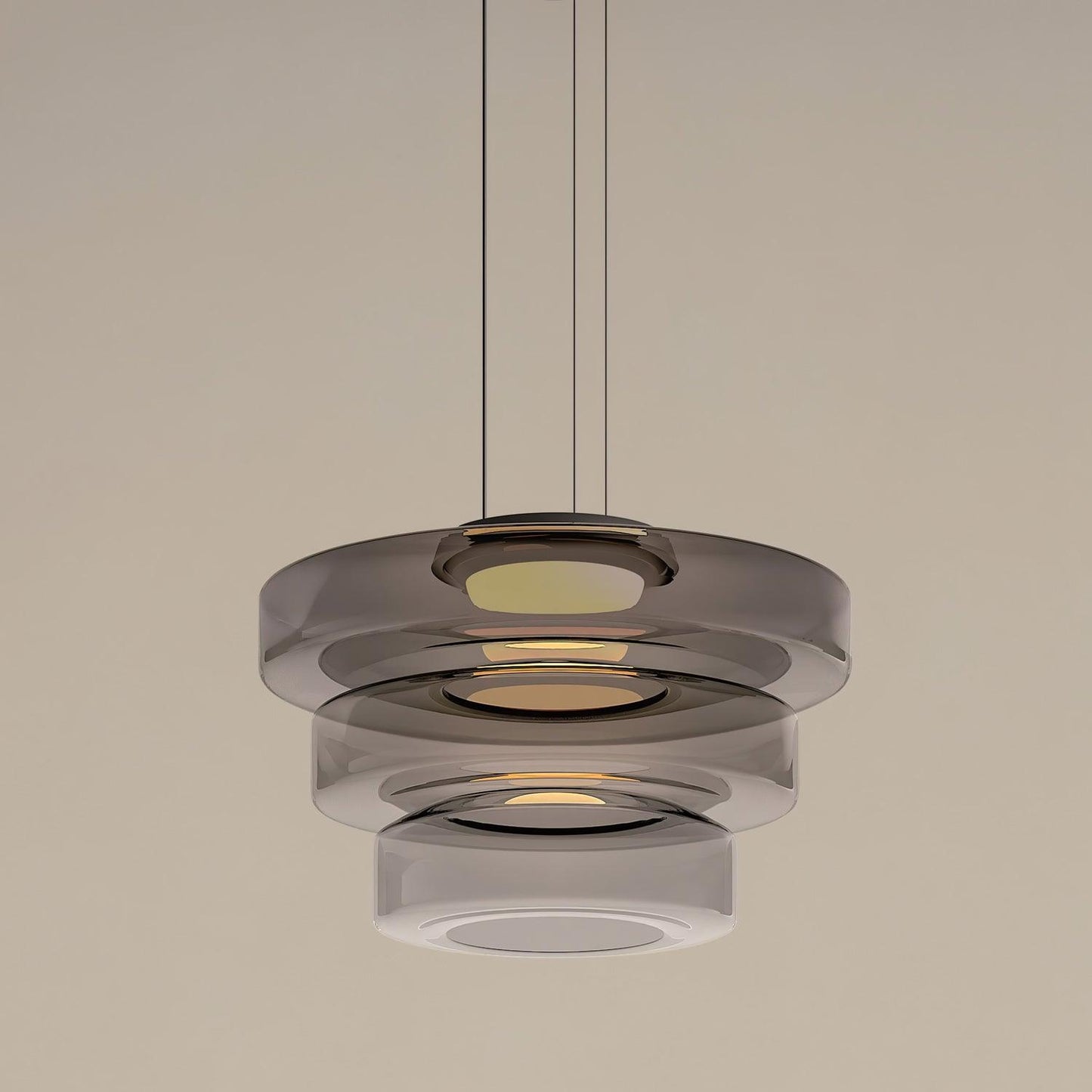 Kyntalor | Tiered Circular Artistic Glass Pendant Light
