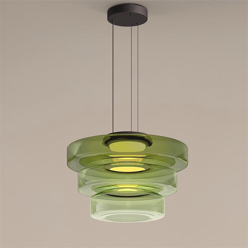 Kyntalor | Tiered Circular Artistic Glass Pendant Light