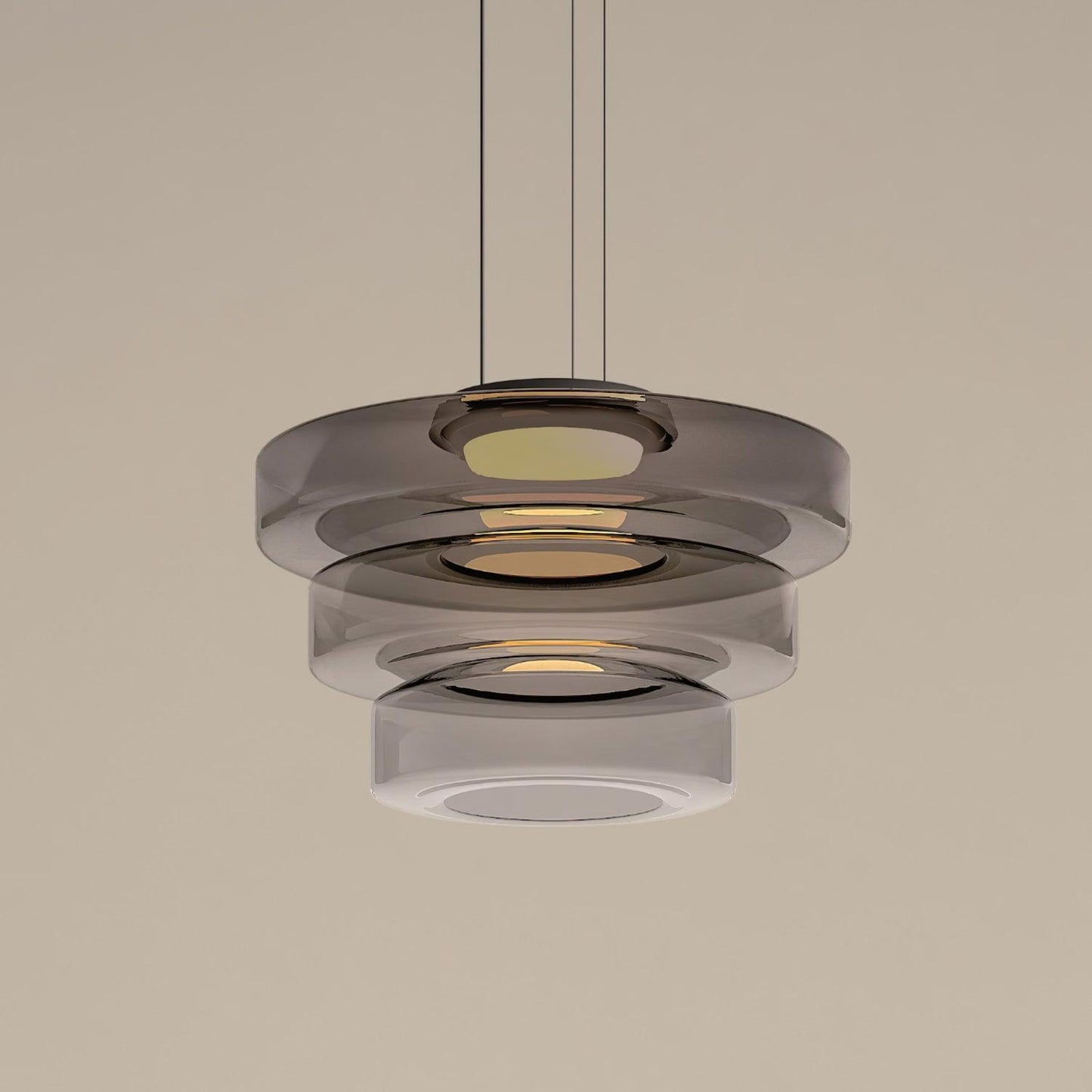 Kyntalor | Tiered Circular Artistic Glass Pendant Light