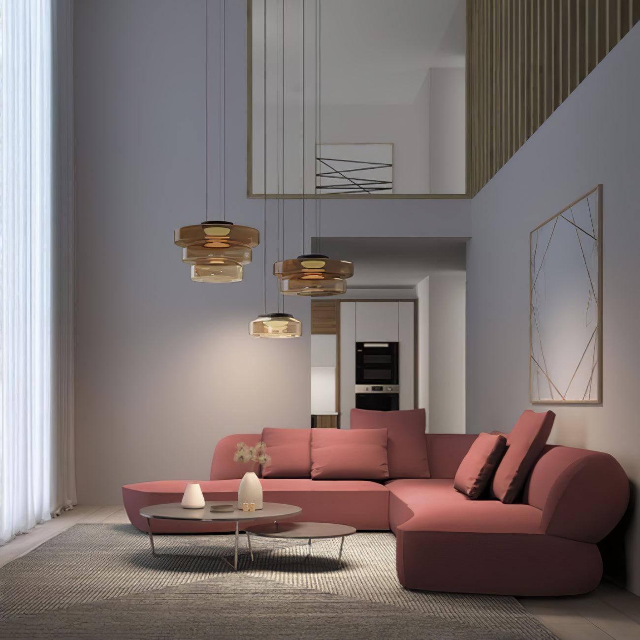 Kyntalor | Tiered Circular Artistic Glass Pendant Light