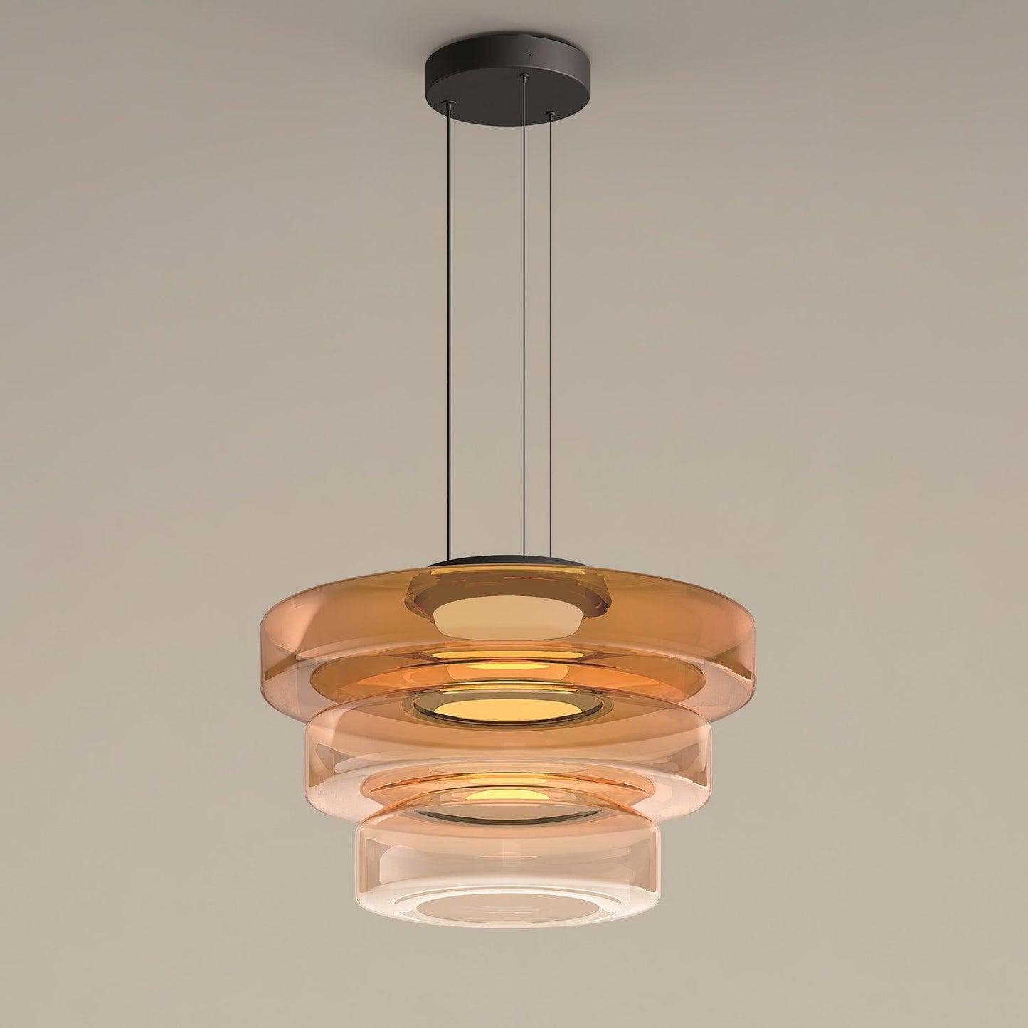Kyntalor | Tiered Circular Artistic Glass Pendant Light