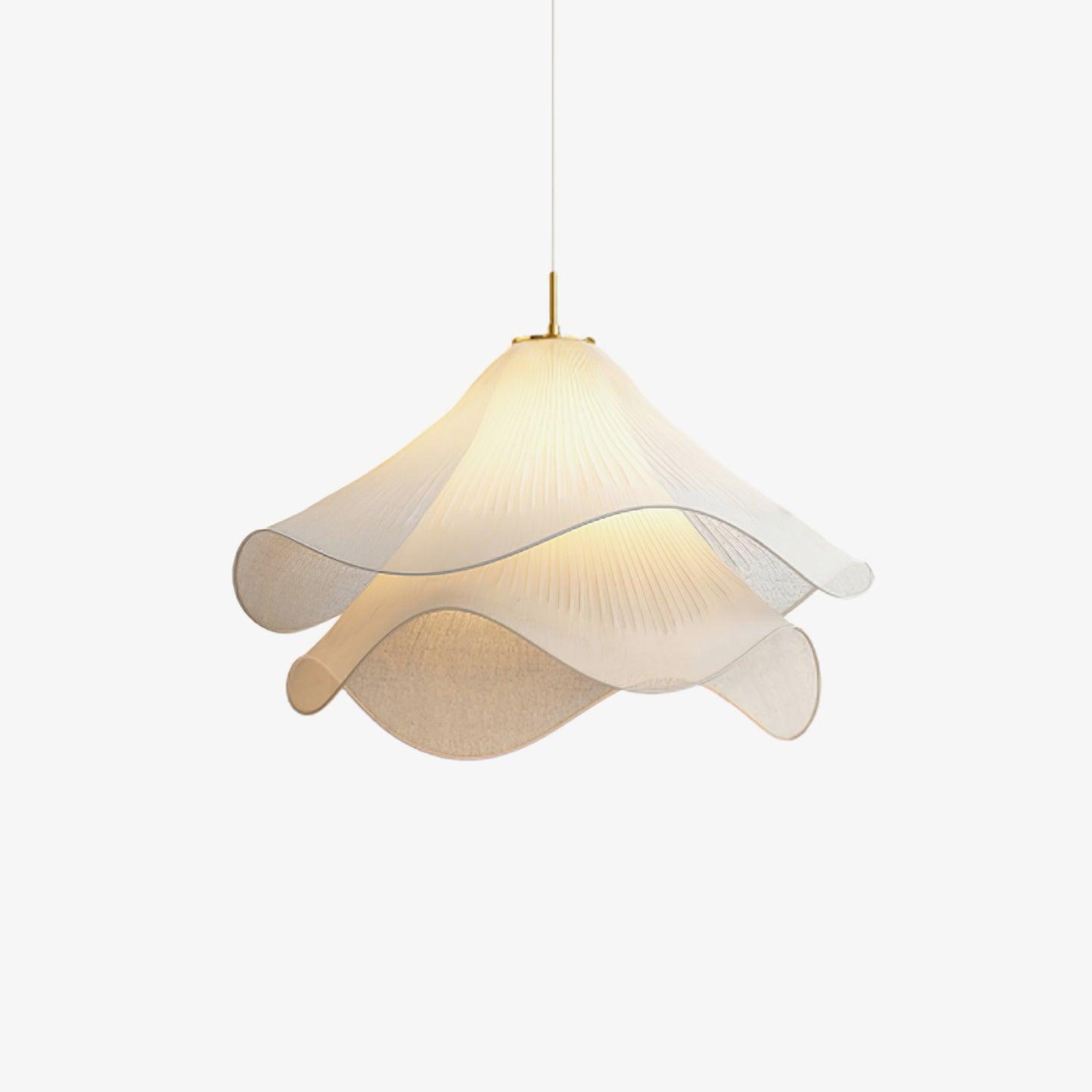 Corisande | Layered Pleated Fabric Floral Pendant Light