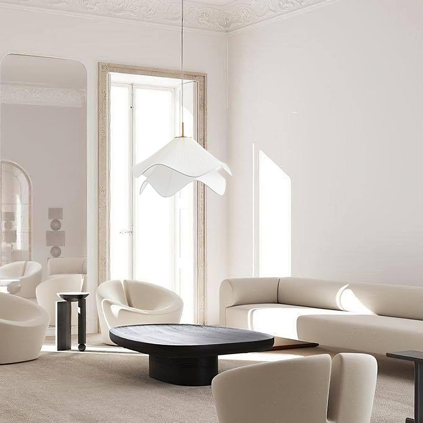 Corisande | Layered Pleated Fabric Floral Pendant Light