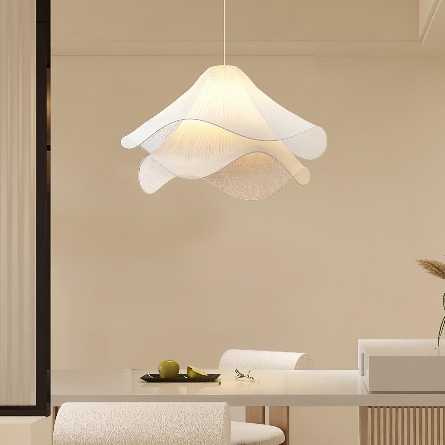 Corisande | Layered Pleated Fabric Floral Pendant Light
