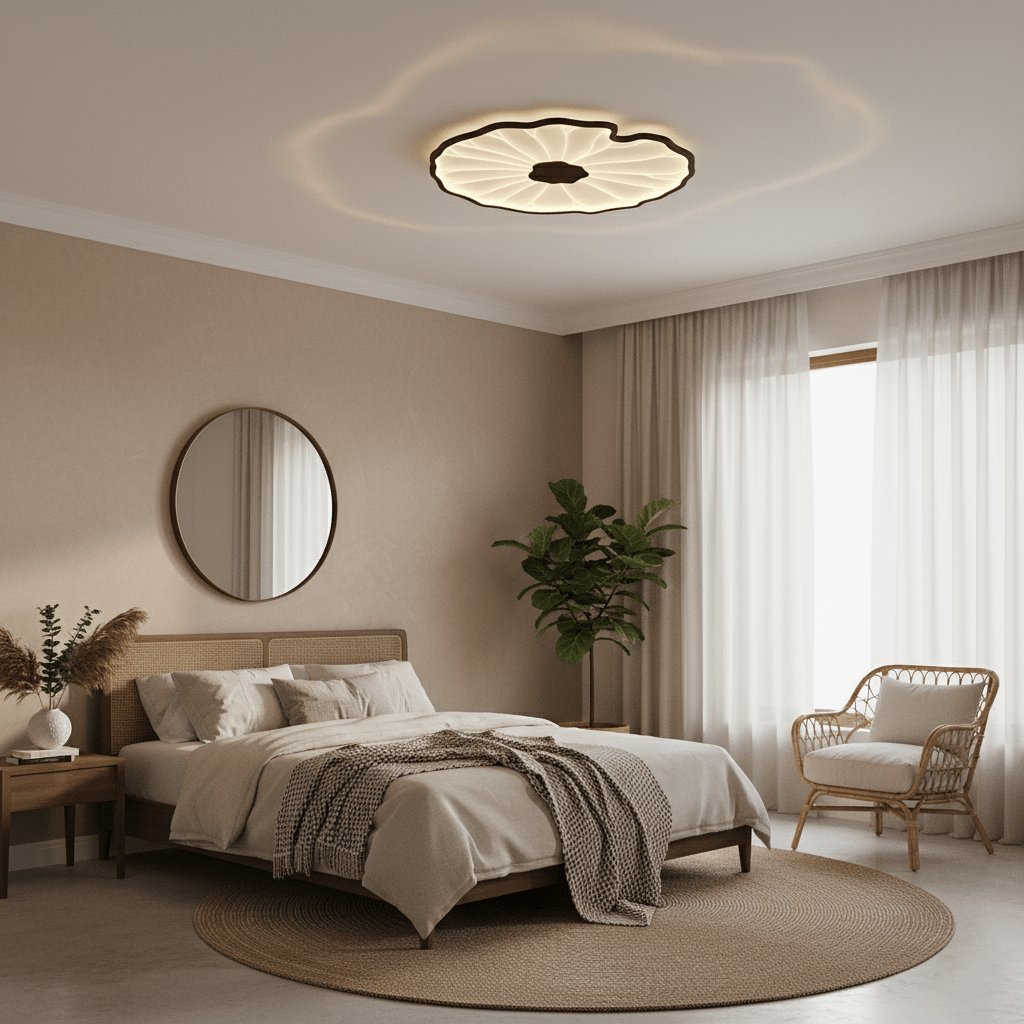 Zoltaria | Organic Curved Leaf Petal Flush Mount Ceiling Light