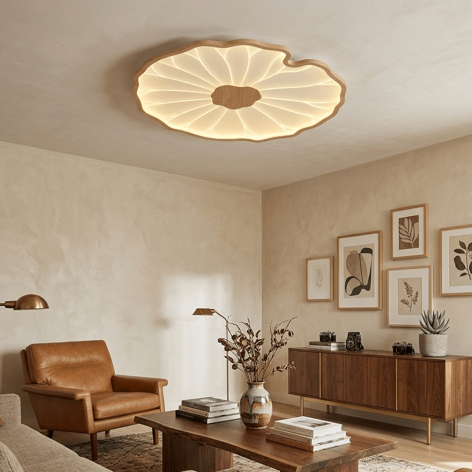 Zoltaria | Organic Curved Leaf Petal Flush Mount Ceiling Light