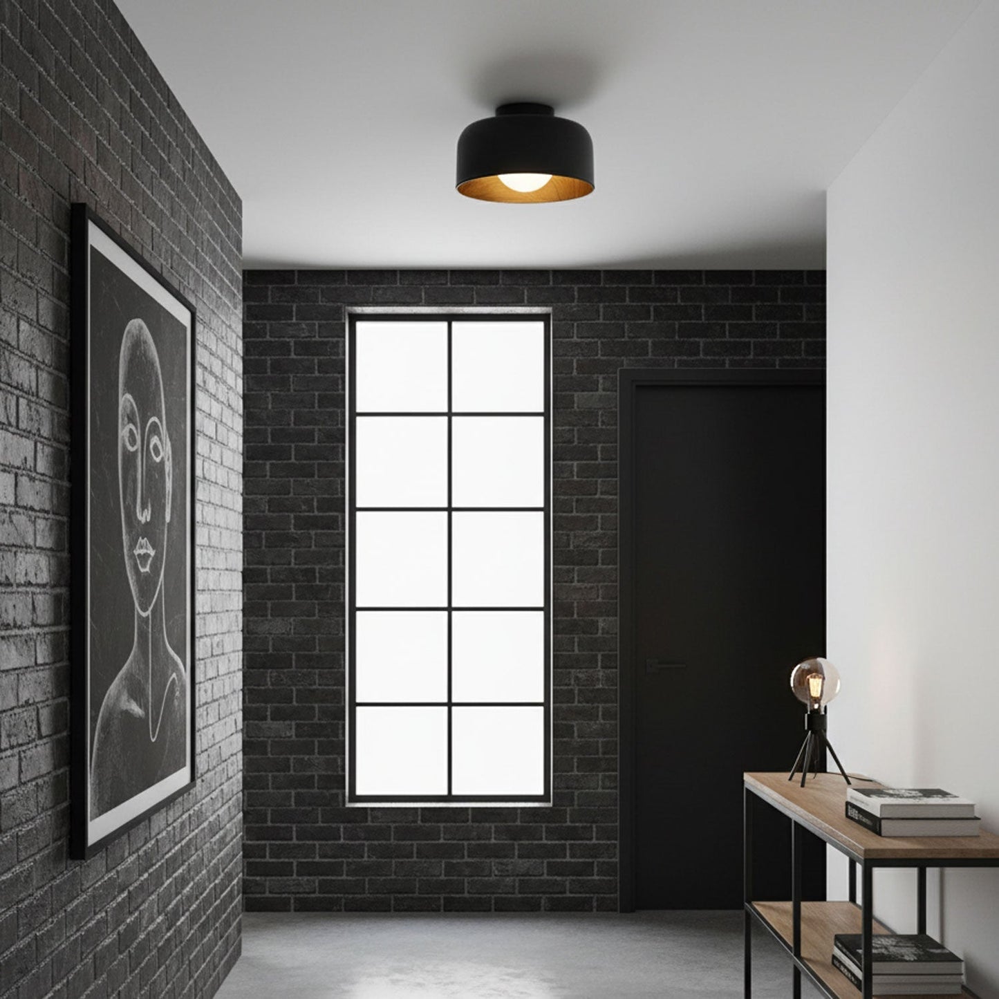 Vervante | Architectural Curved Wood Grain Textured Ceiling Light