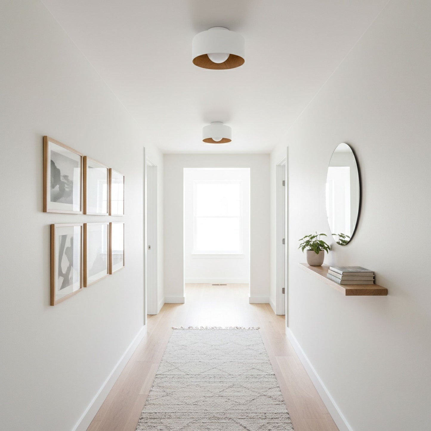 Vervante | Architectural Curved Wood Grain Textured Ceiling Light
