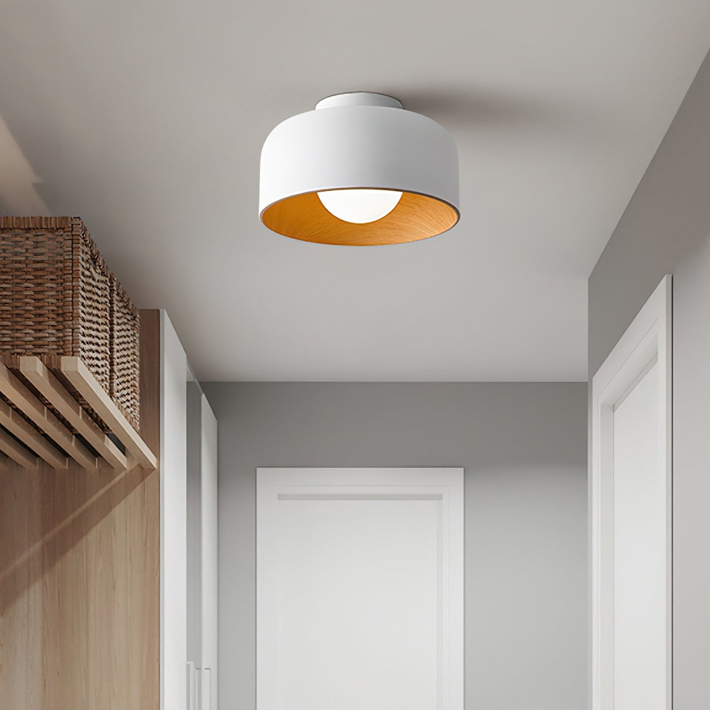 Vervante | Architectural Curved Wood Grain Textured Ceiling Light