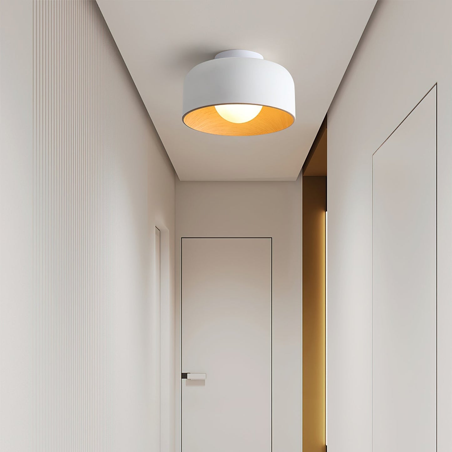 Vervante | Architectural Curved Wood Grain Textured Ceiling Light