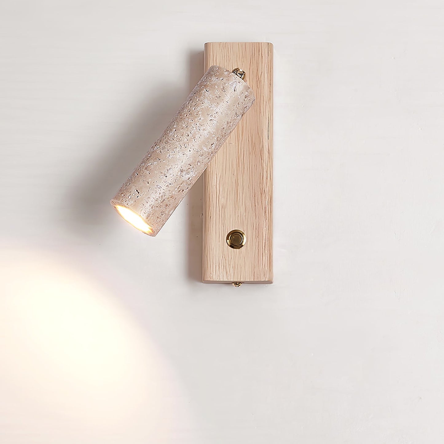 Verluxen | Sleek Cylindrical Travertine Stone Wall Light