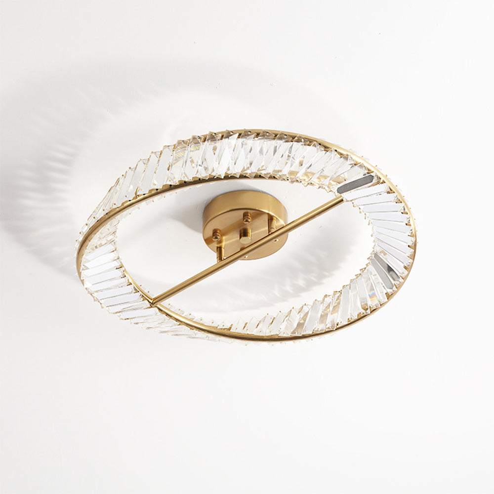 Crysella | Contemporary Radiant Crystal Halo Ring Ceiling Light