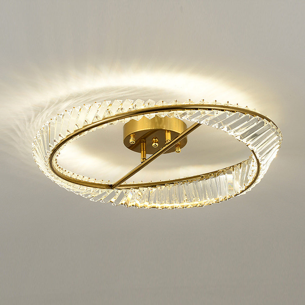 Crysella | Contemporary Radiant Crystal Halo Ring Ceiling Light