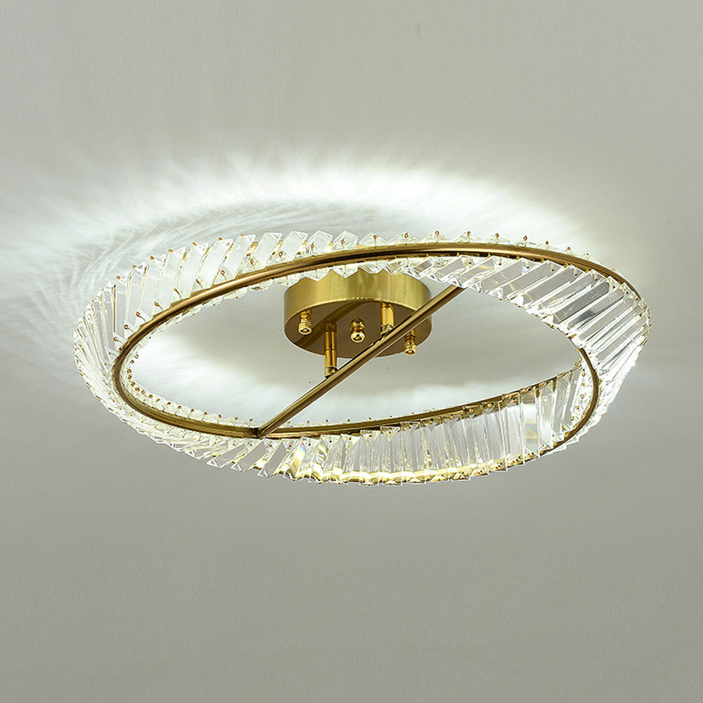 Crysella | Contemporary Radiant Crystal Halo Ring Ceiling Light