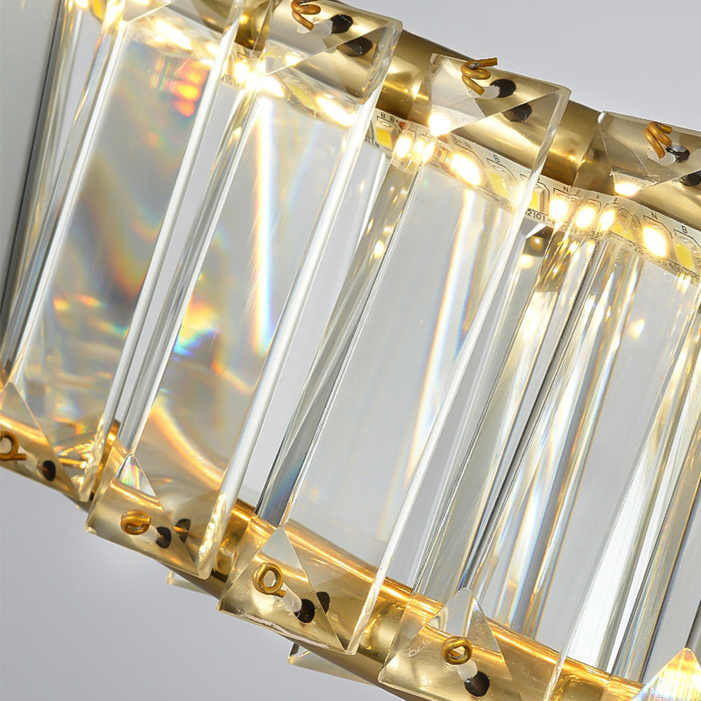 Crysella | Contemporary Radiant Crystal Halo Ring Ceiling Light