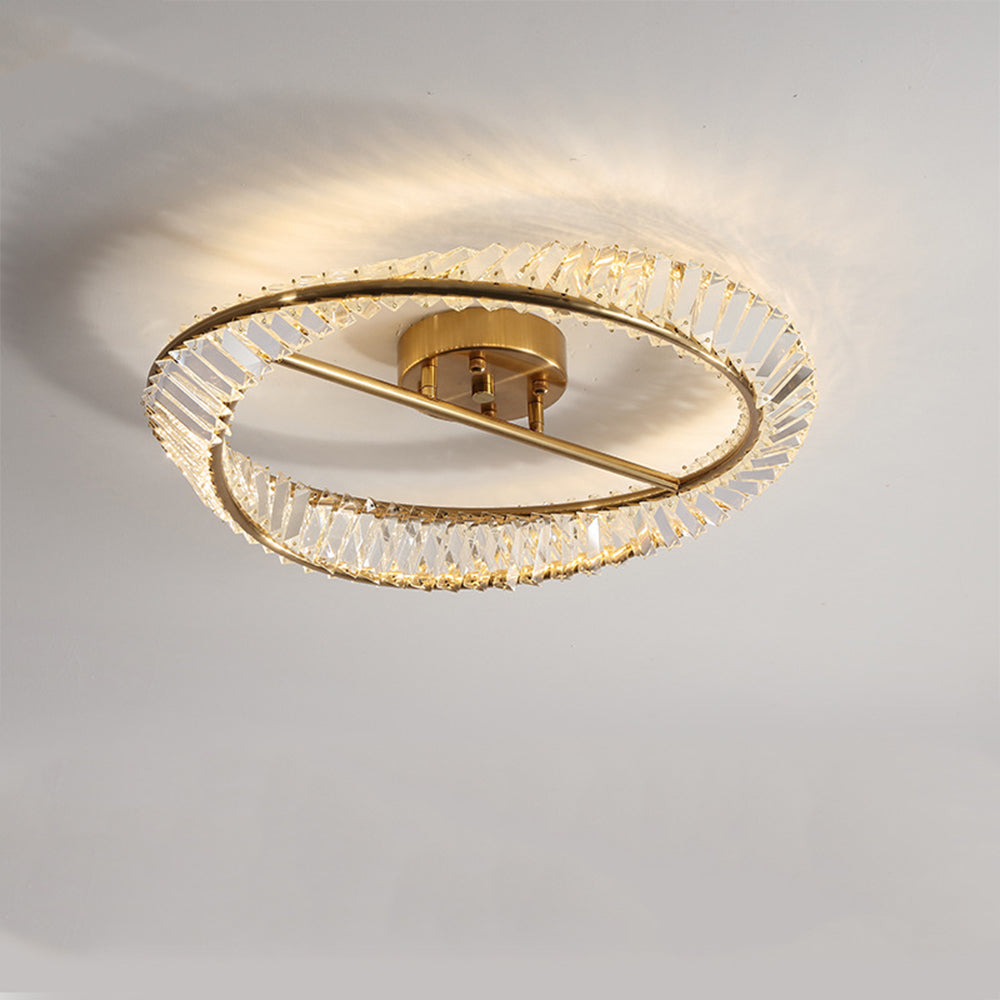 Crysella | Contemporary Radiant Crystal Halo Ring Ceiling Light