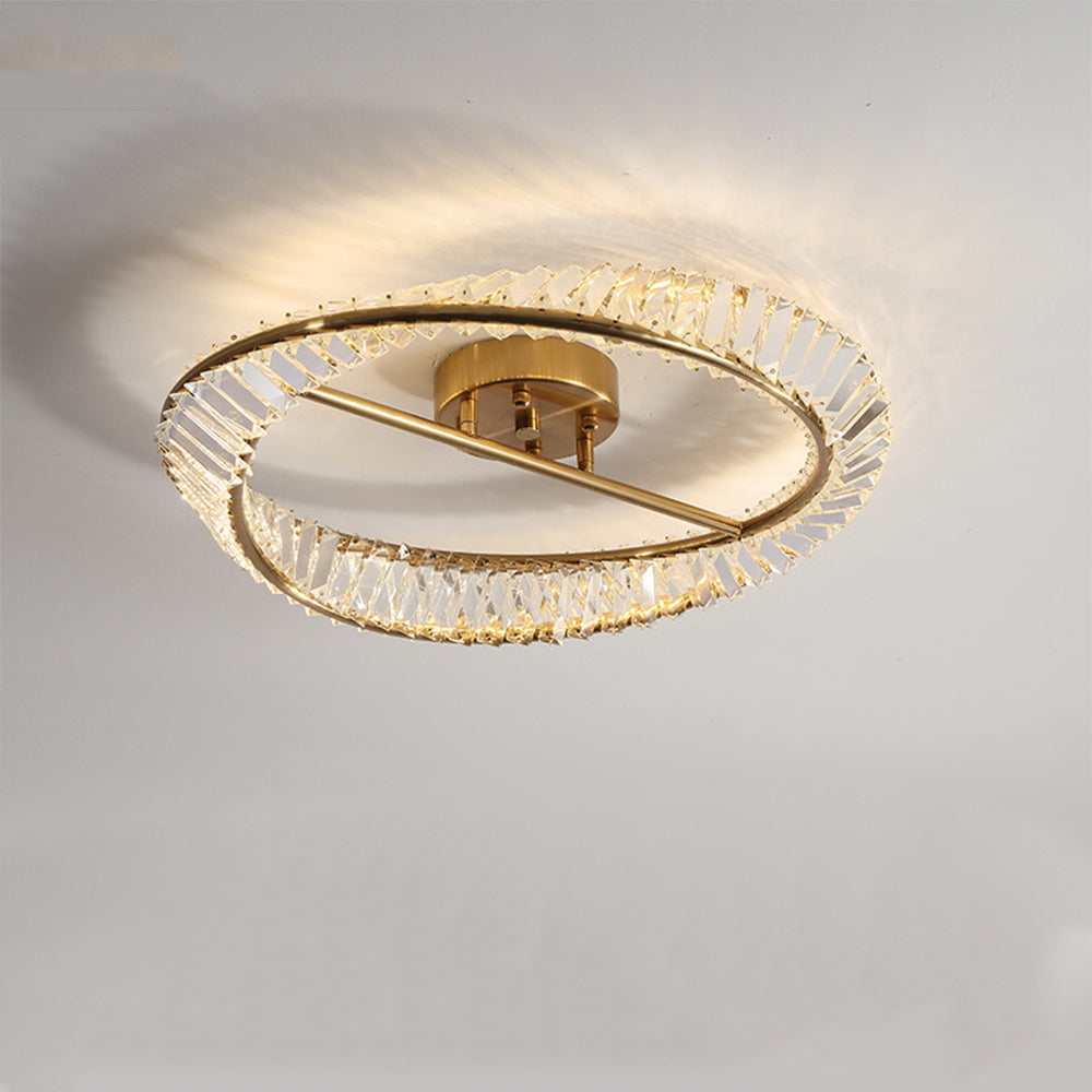 Crysella | Contemporary Radiant Crystal Halo Ring Ceiling Light