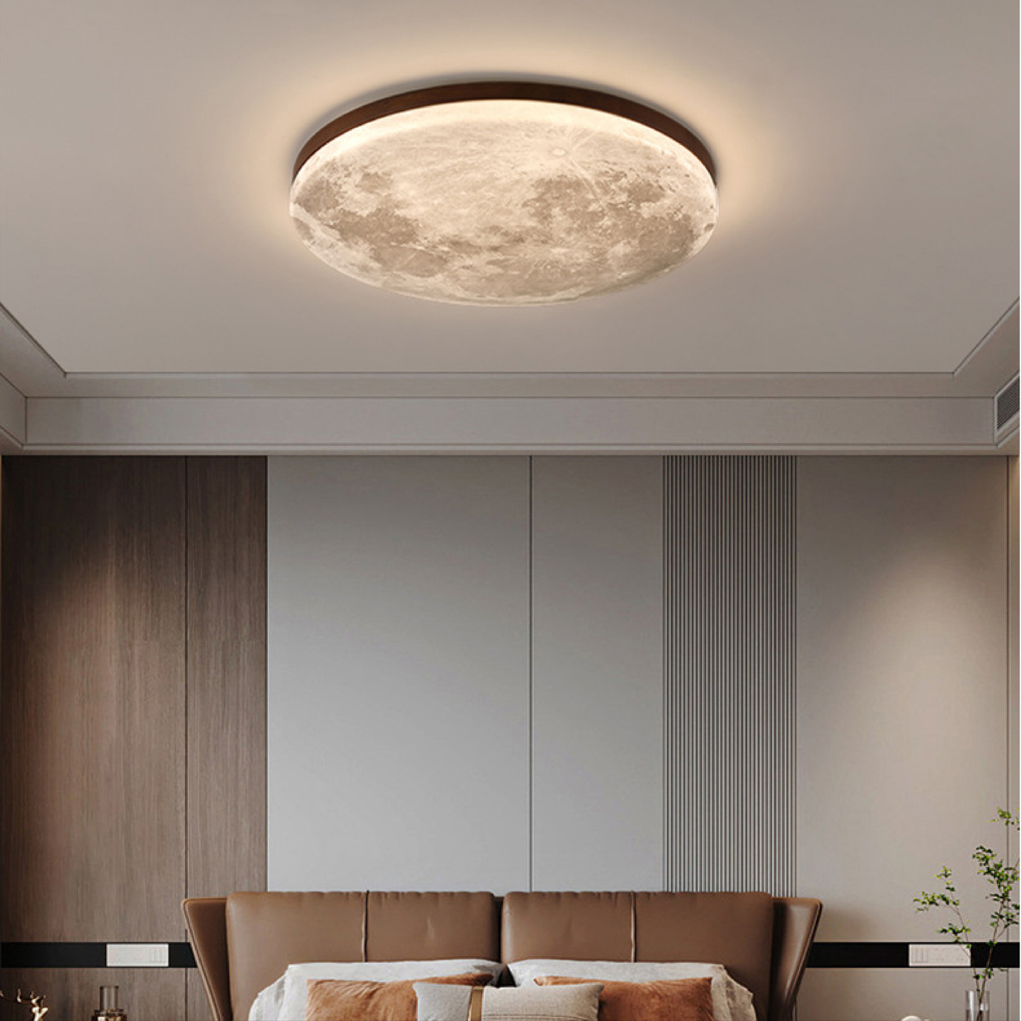 Lunis | Realistic Moon Texture Flush Mount Ceiling Light