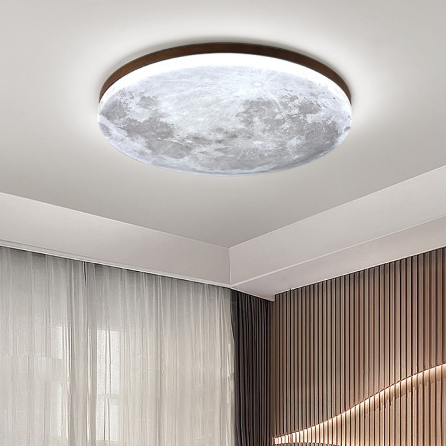 Lunis | Realistic Moon Texture Flush Mount Ceiling Light