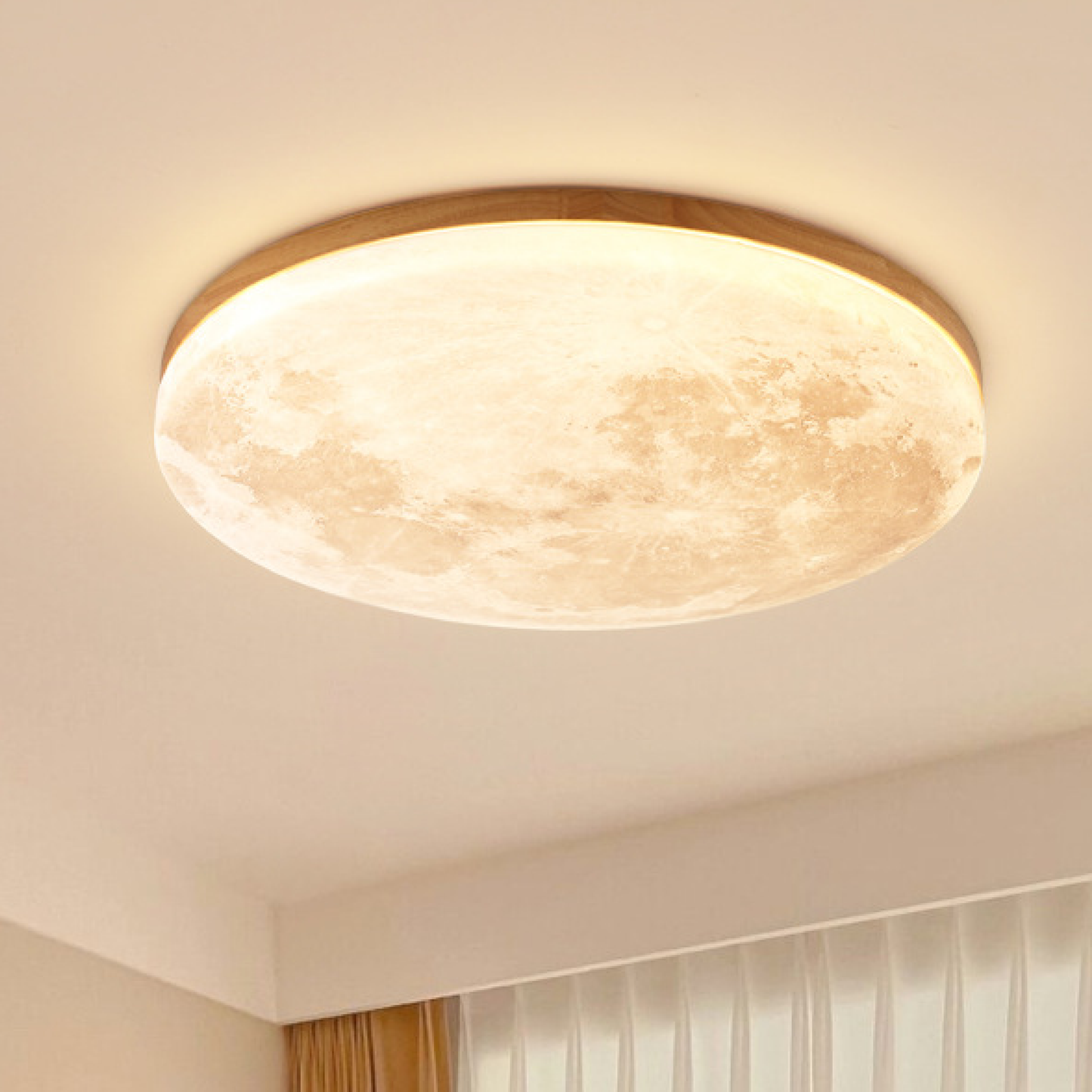 Lunis | Realistic Moon Texture Flush Mount Ceiling Light