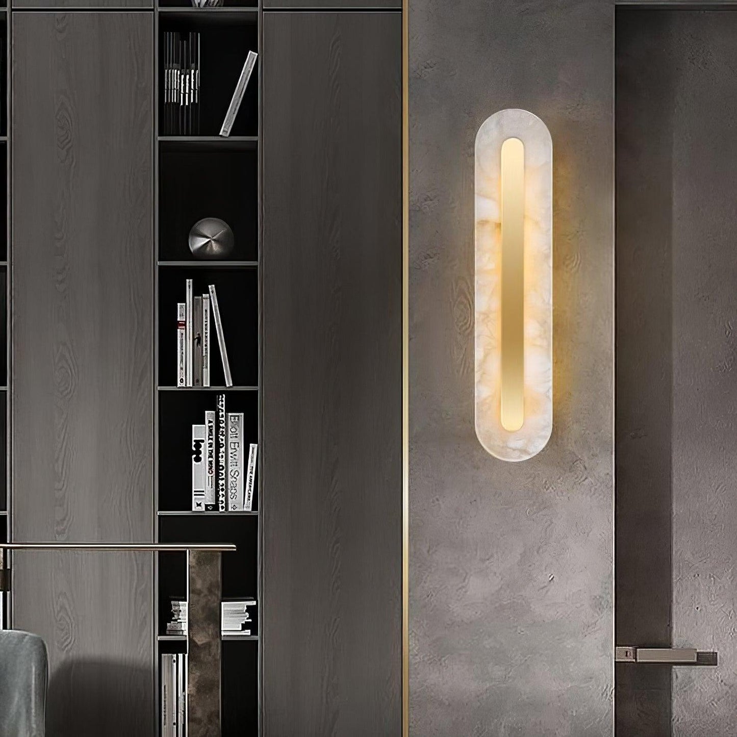 Corinthia | Alabaster Cylindrical Translucent Stone Wall Light