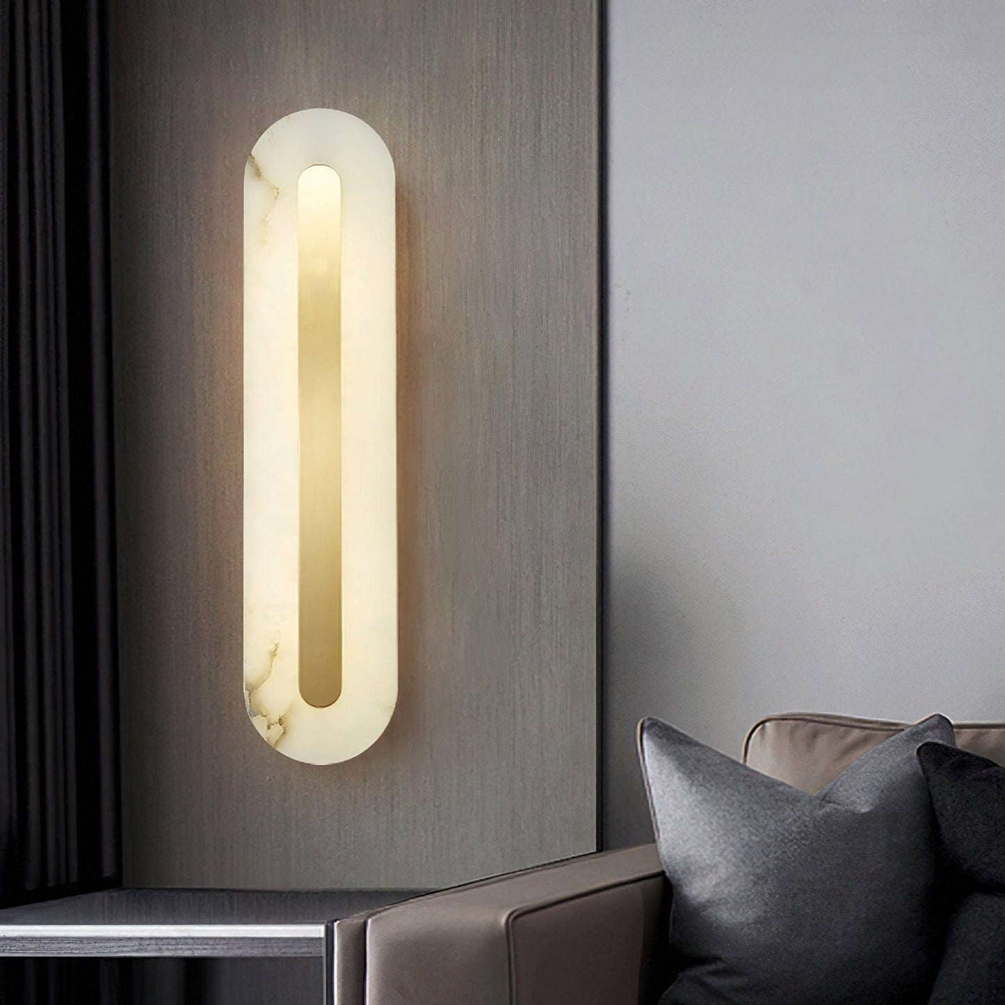 Corinthia | Alabaster Cylindrical Translucent Stone Wall Light