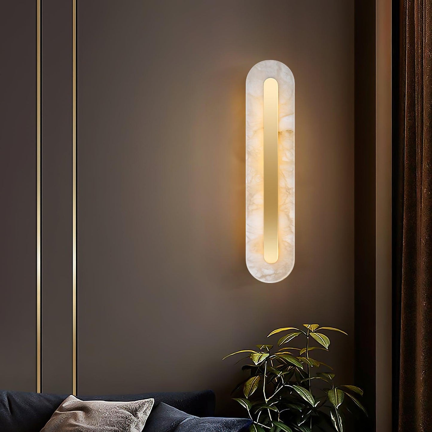 Corinthia | Alabaster Cylindrical Translucent Stone Wall Light