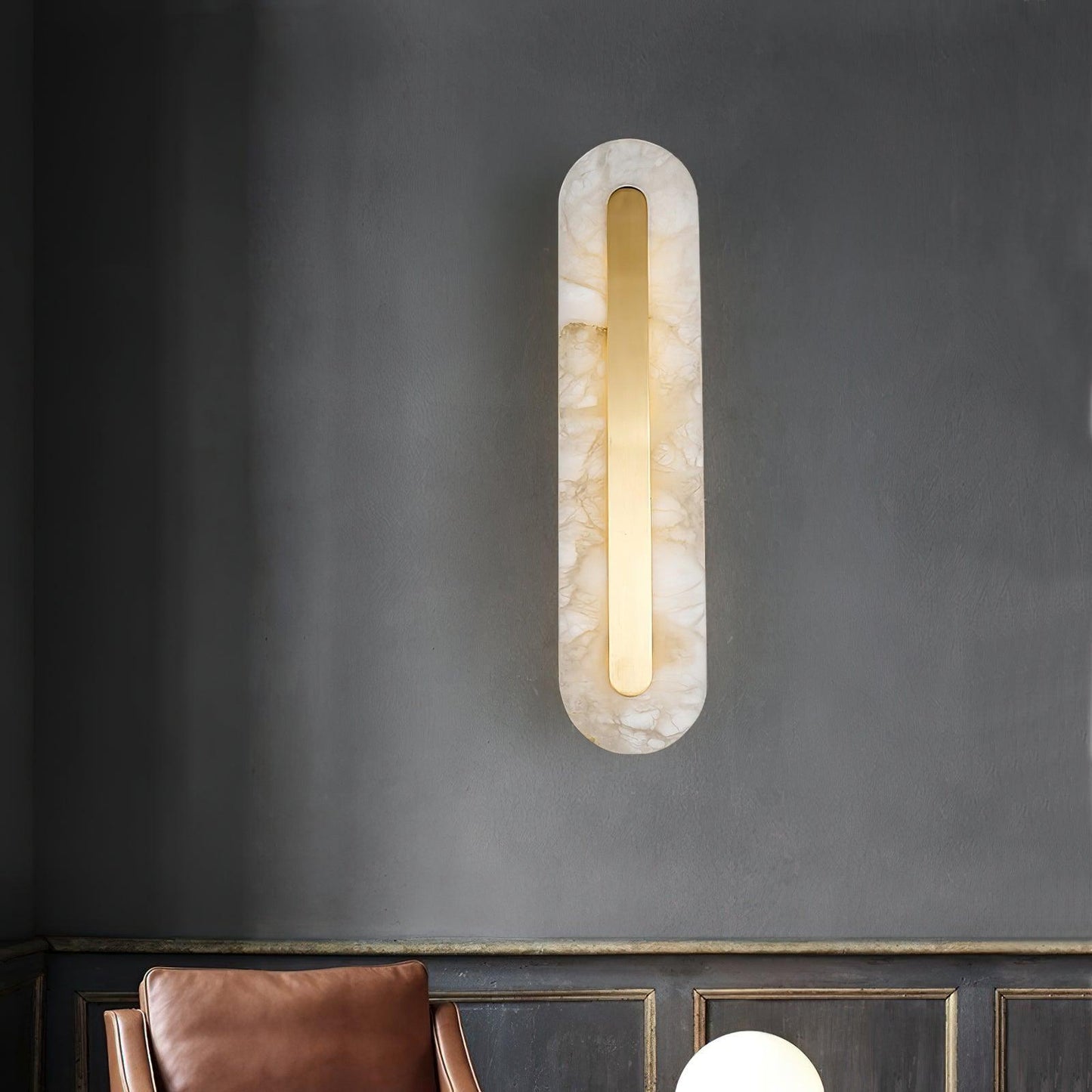 Corinthia | Alabaster Cylindrical Translucent Stone Wall Light