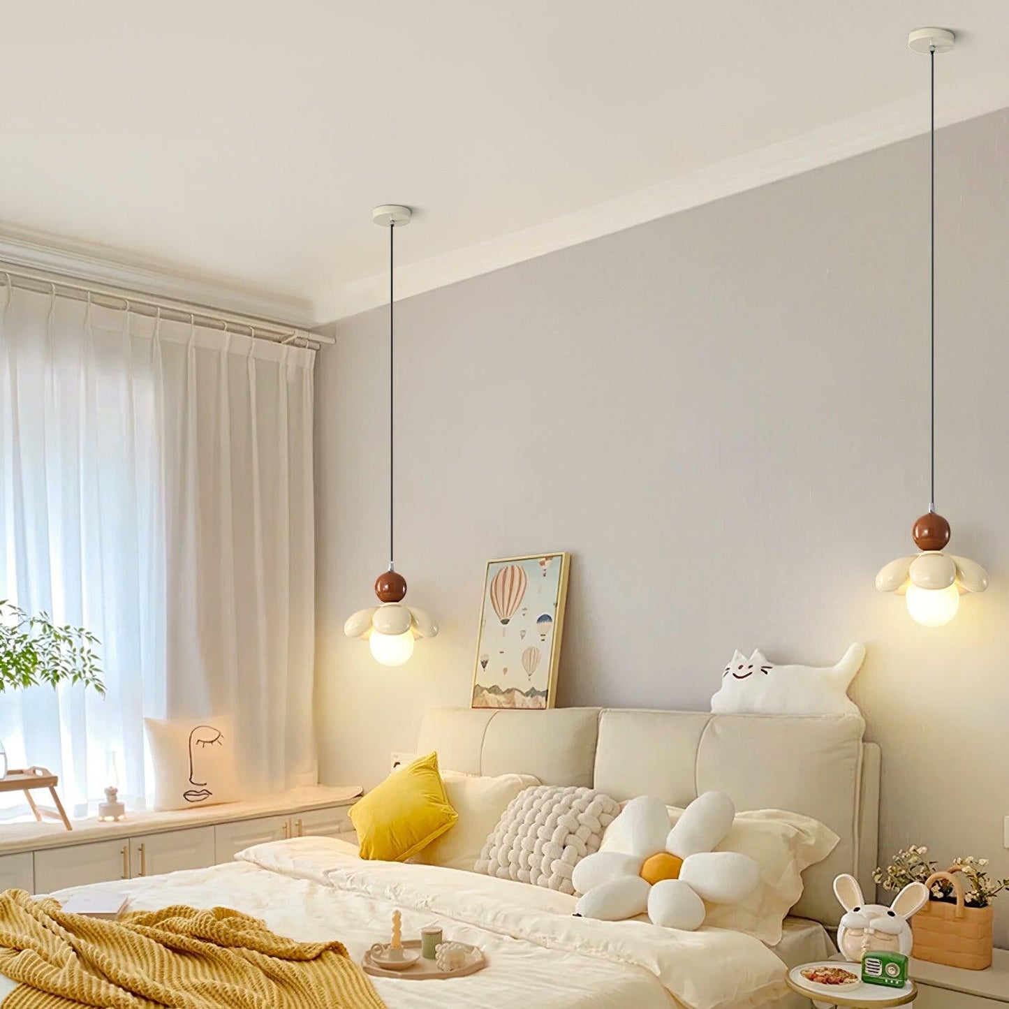 Berislys | Sculpted Organic Floral Silhouette Glass Pendant Light