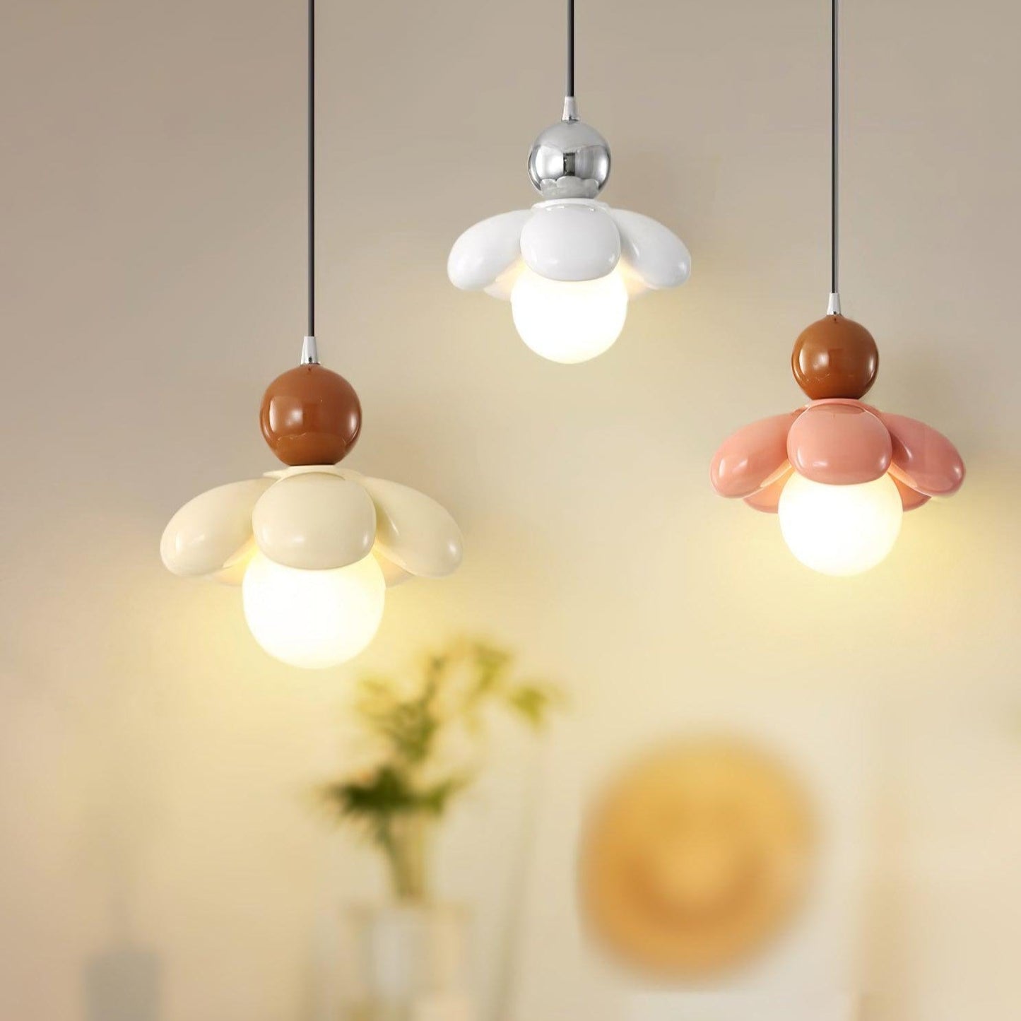 Berislys | Sculpted Organic Floral Silhouette Glass Pendant Light