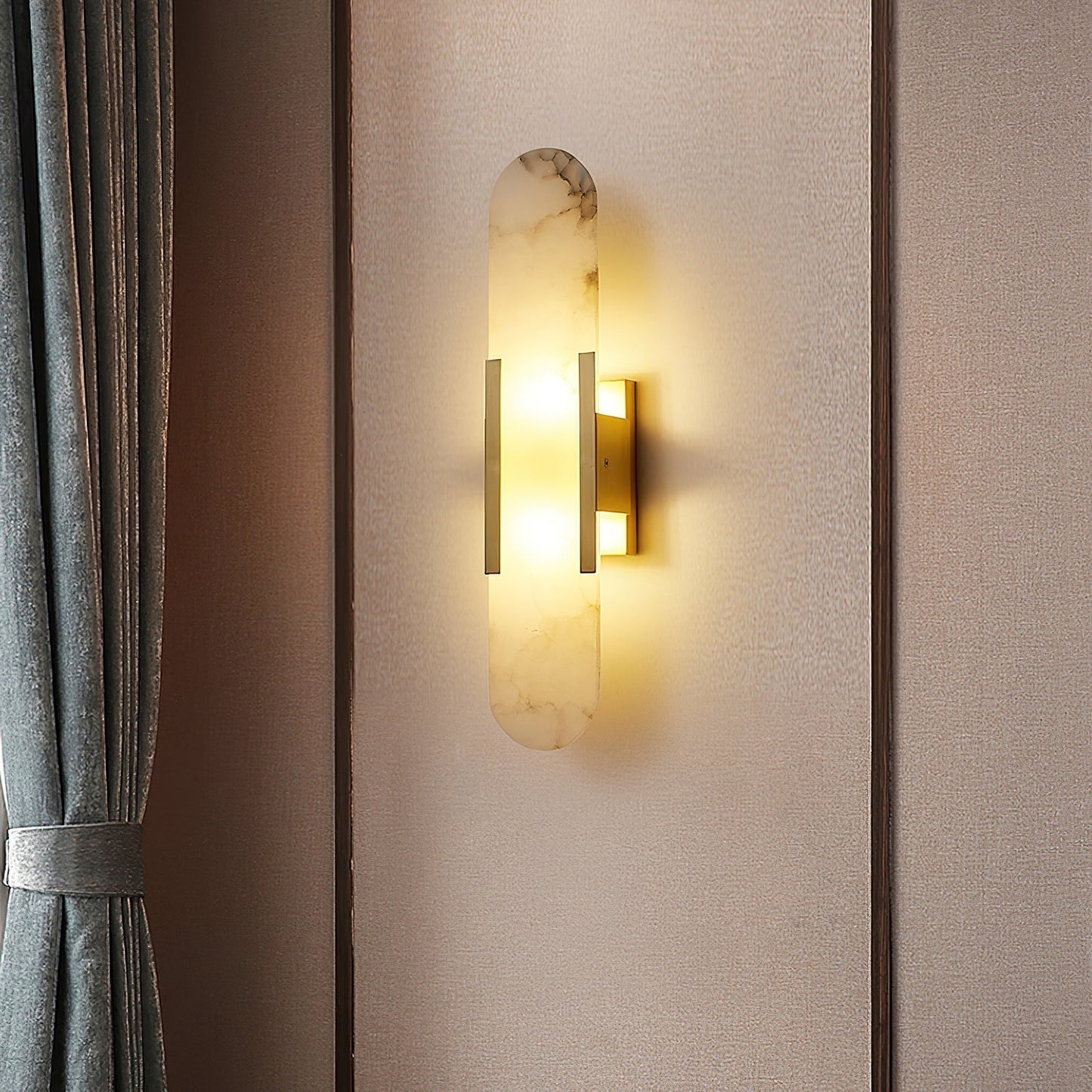 Ivalis | Modern Elongated Alabaster Stone Wall Light