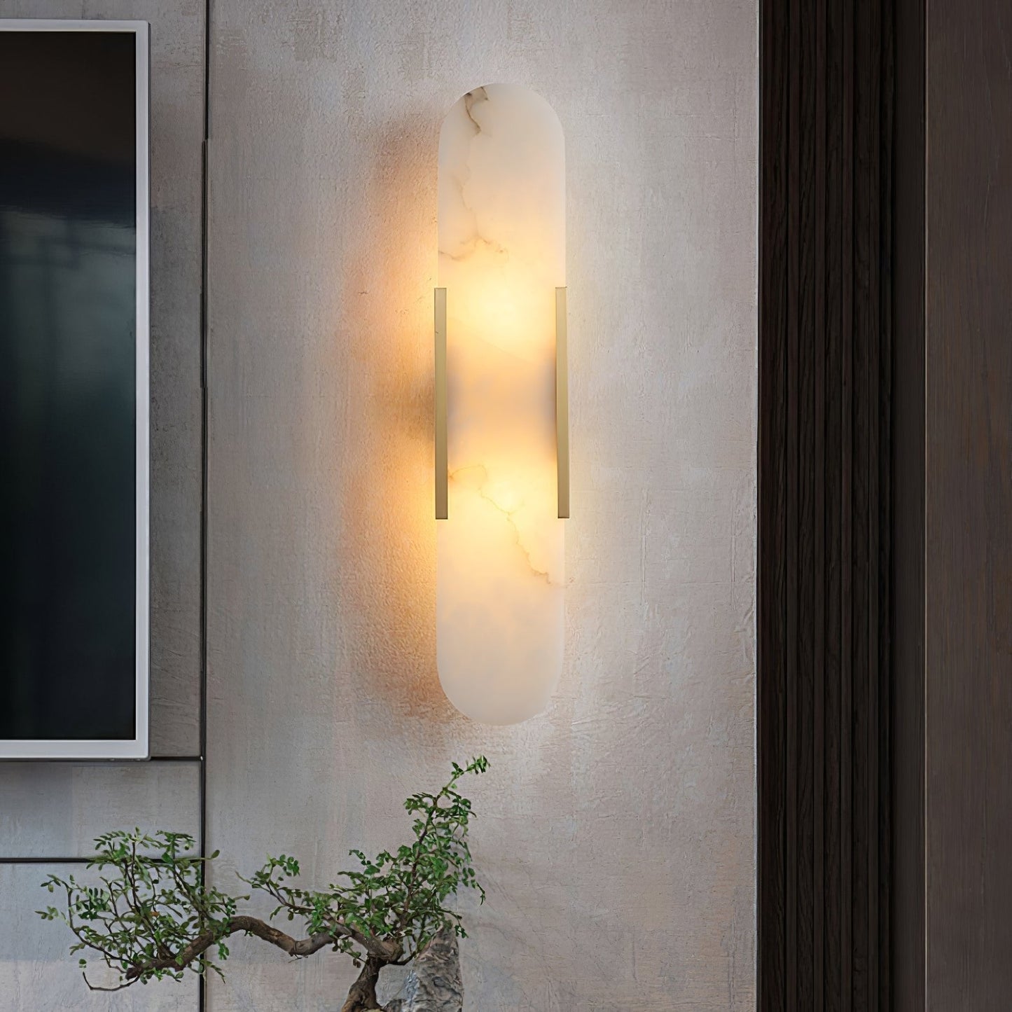 Ivalis | Modern Elongated Alabaster Stone Wall Light