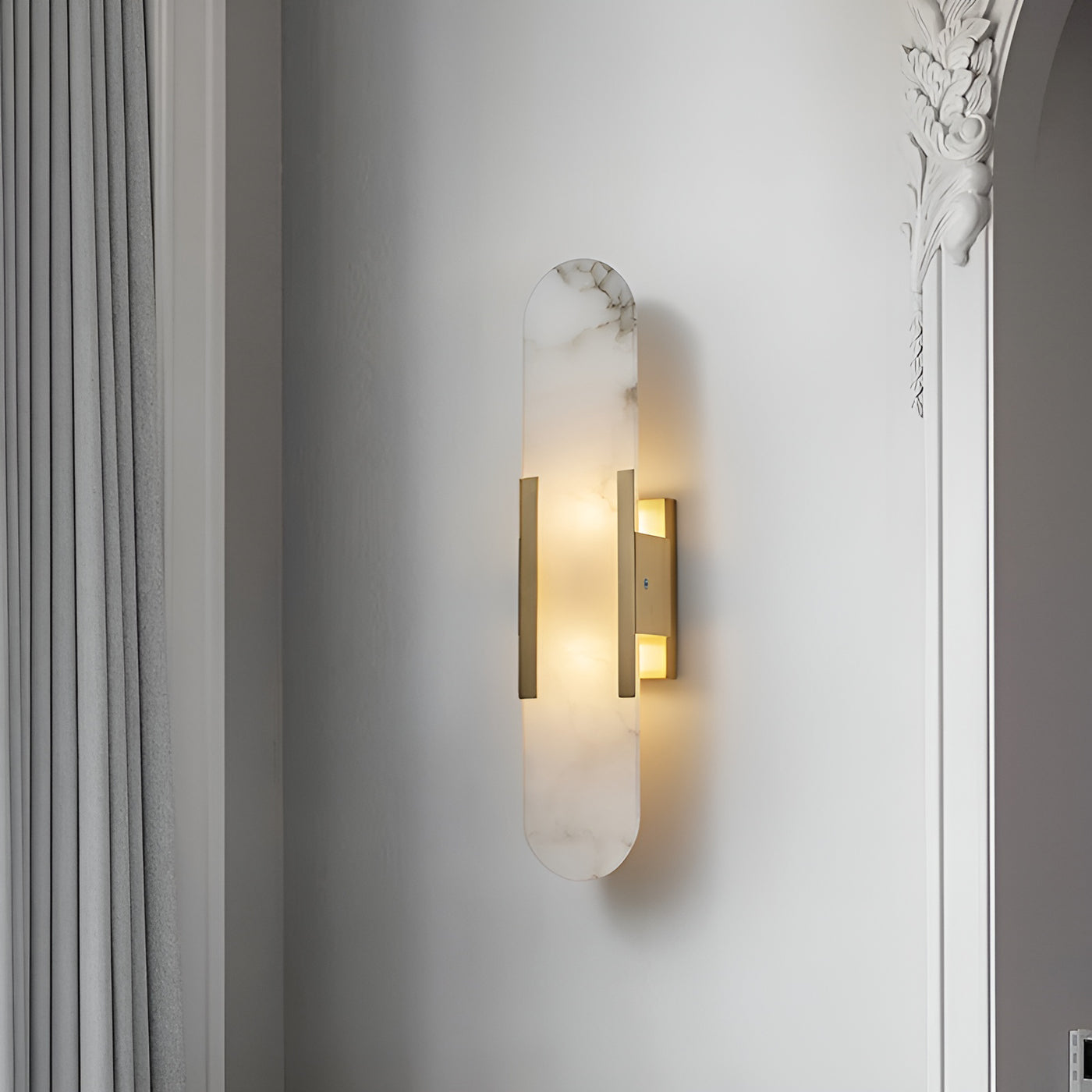 Ivalis | Modern Elongated Alabaster Stone Wall Light