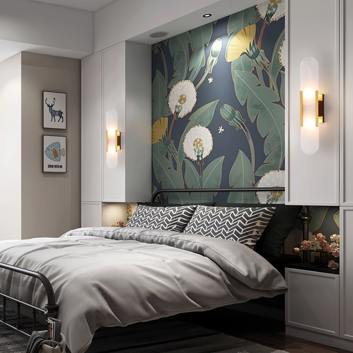 Ivalis | Modern Elongated Alabaster Stone Wall Light