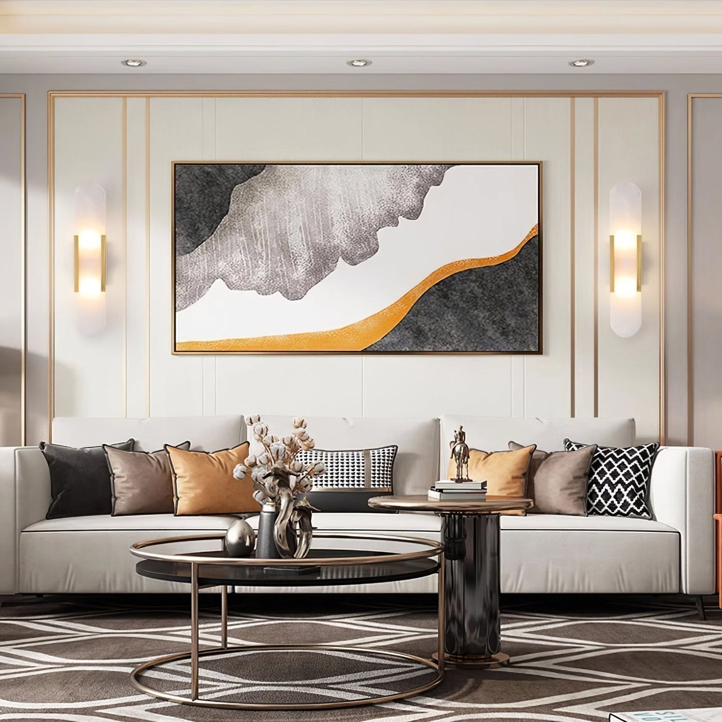 Ivalis | Modern Elongated Alabaster Stone Wall Light