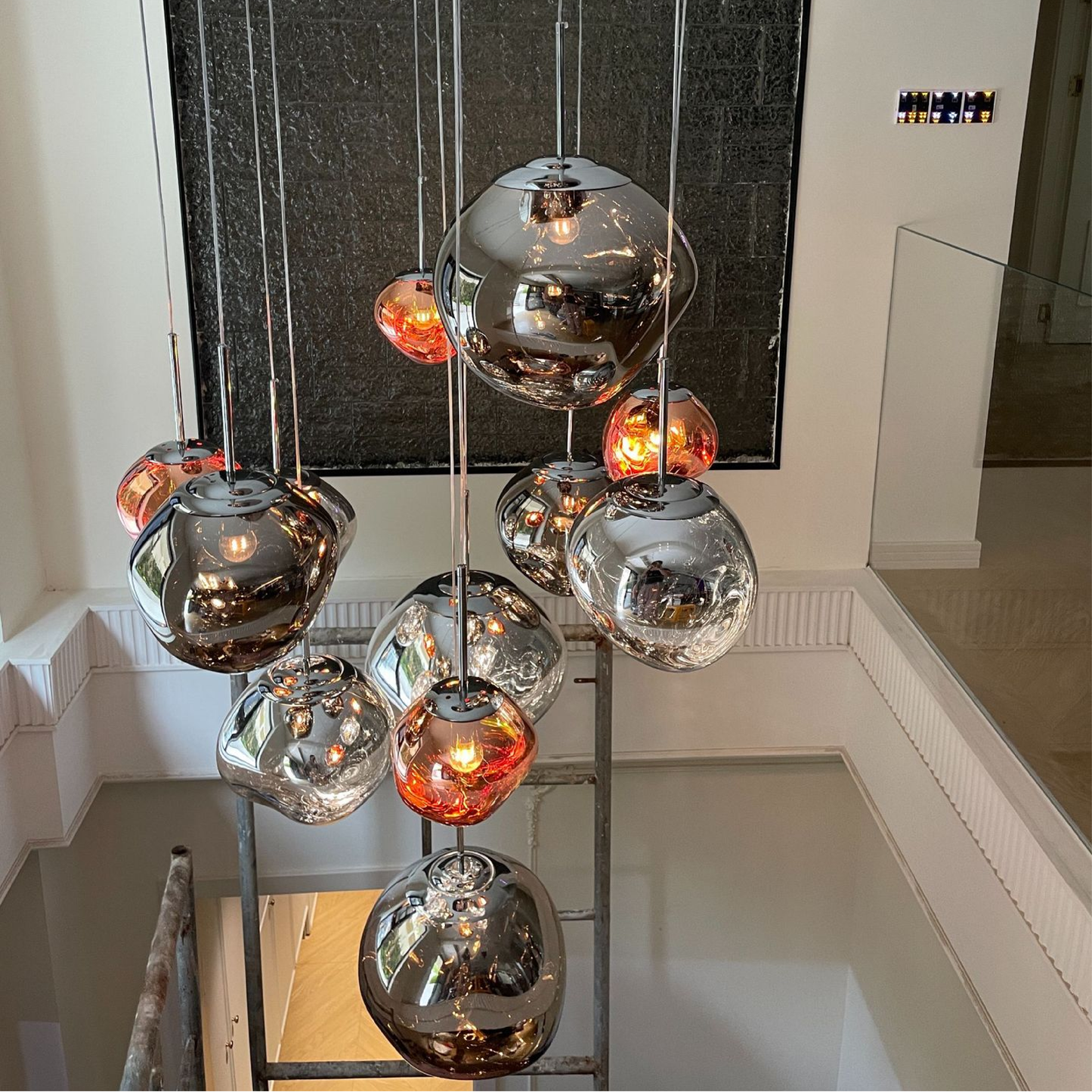 Fusio | Contemporary Abstract Melted Globe Pendant Light