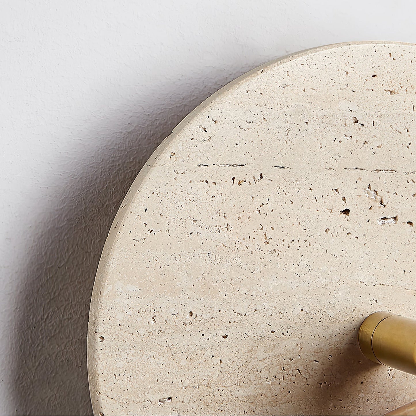 Luvidore | Sculptural Geometric Travertine Disc Swing Sconce Wall Light