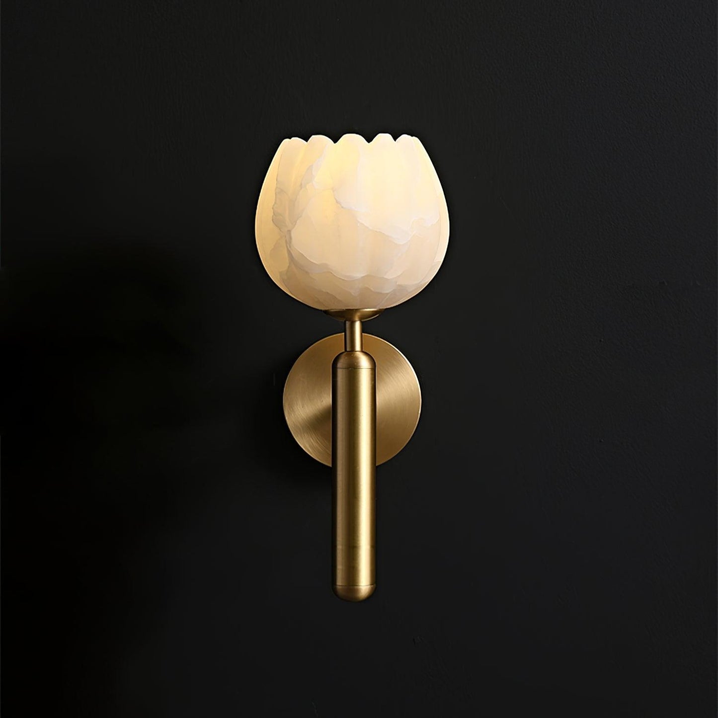 Lyhose | Botanical Alabaster Stone Floral Sculpture Wall Light