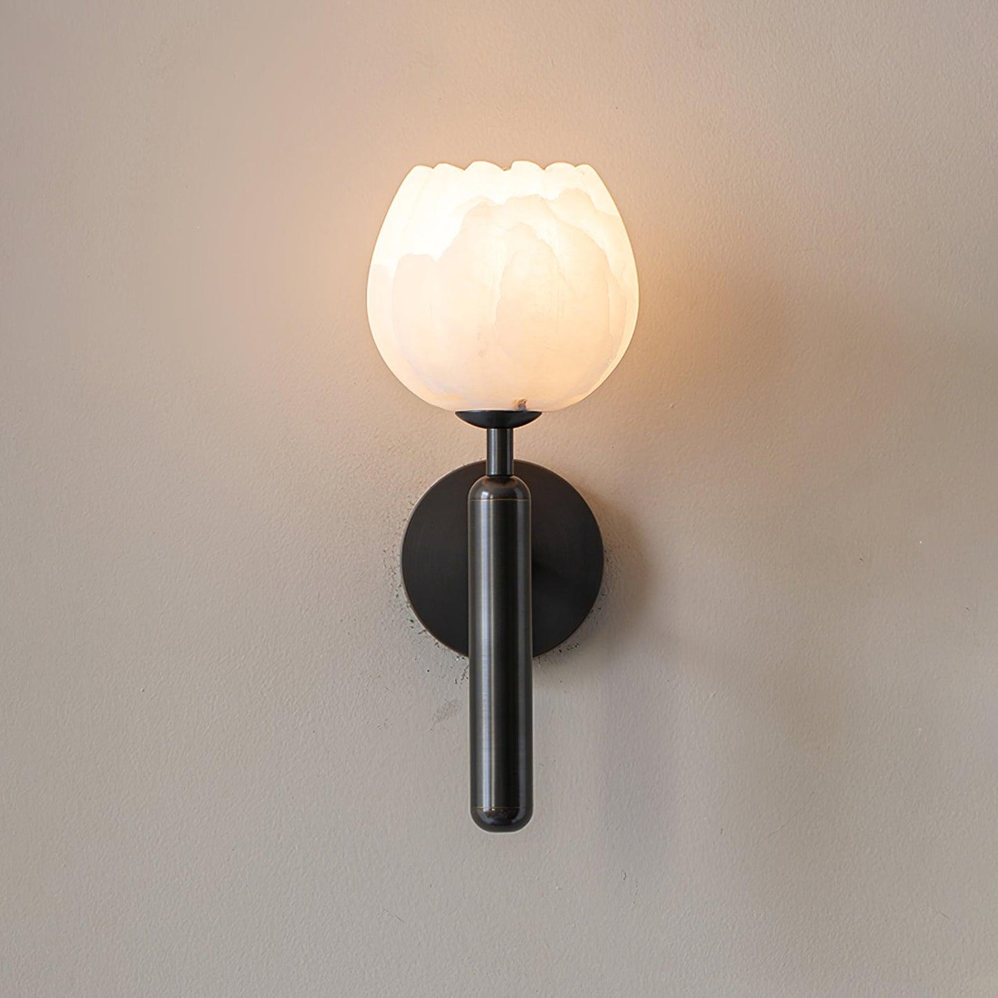 Lyhose | Botanical Alabaster Stone Floral Sculpture Wall Light