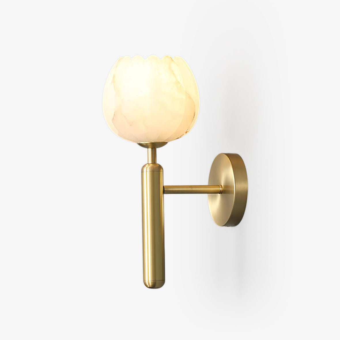 Lyhose | Botanical Alabaster Stone Floral Sculpture Wall Light