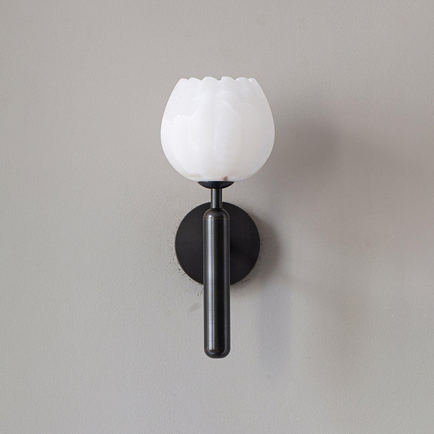 Lyhose | Botanical Alabaster Stone Floral Sculpture Wall Light
