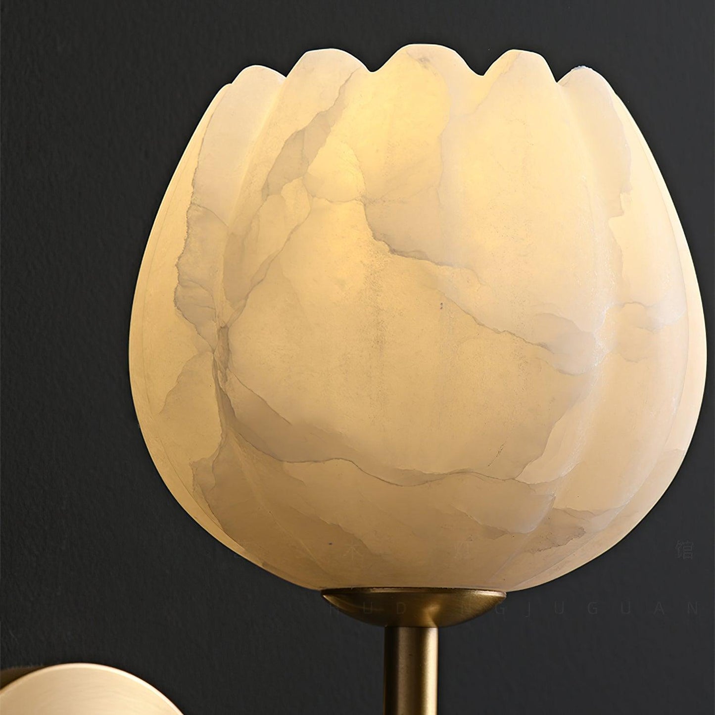 Lyhose | Botanical Alabaster Stone Floral Sculpture Wall Light