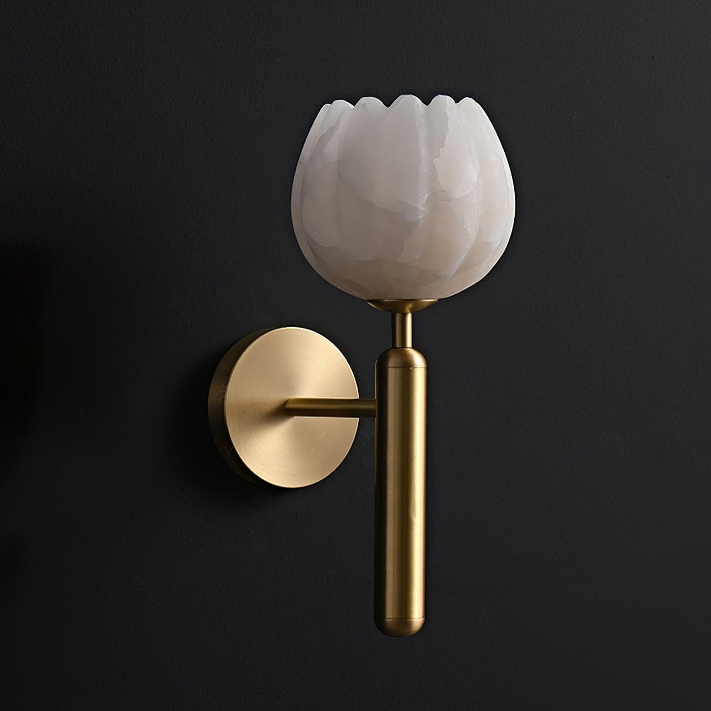 Lyhose | Botanical Alabaster Stone Floral Sculpture Wall Light